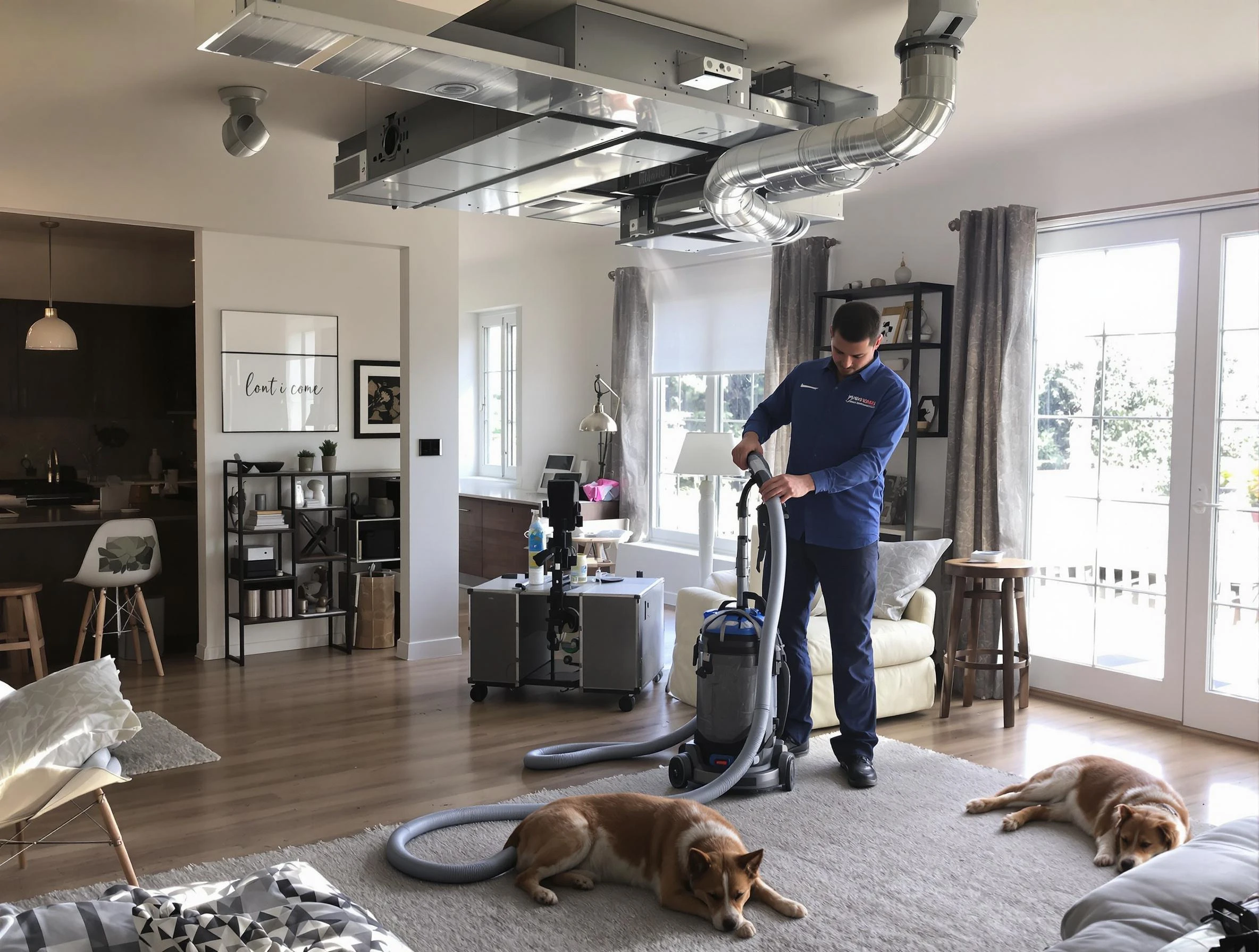 Pleasant Grove Air Duct Cleaning technician performing detailed indoor duct cleaning for improved air quality in Pleasant Grove