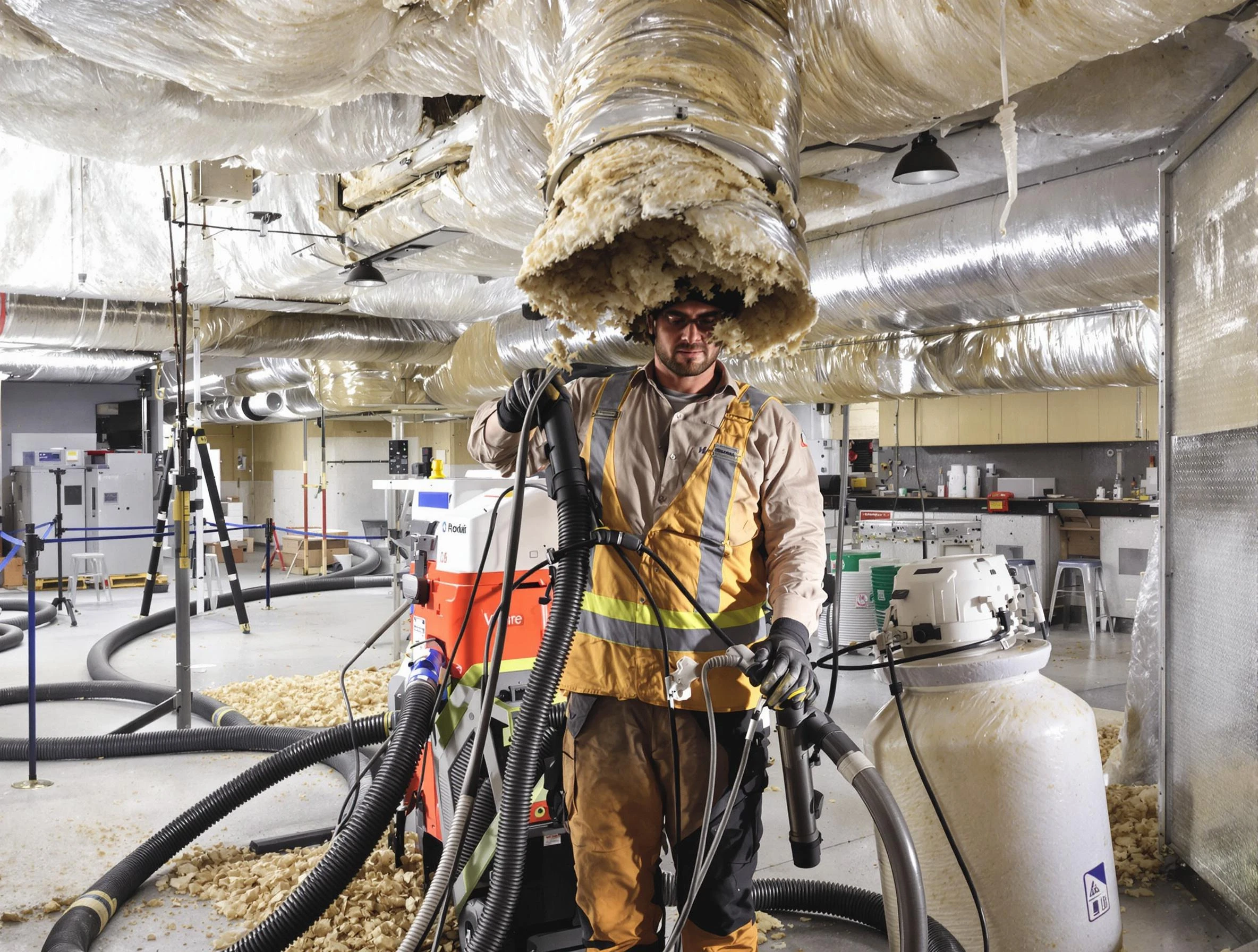 Professional vacuum insulation removal by Pleasant Grove Air Duct Cleaning expert in Pleasant Grove